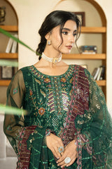 Dusk Allure | 3Pc Unstitched Suit Embroidered Organza Aurora By AZU