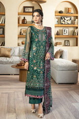 Dusk Allure | 3Pc Unstitched Suit Embroidered Organza Aurora By AZU