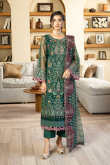 Dusk Allure | 3Pc Unstitched Suit Embroidered Organza Aurora By AZU