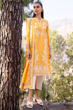 NARINA | ZL24-15 A | 3PC Unstitched Lawn By Zaha