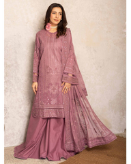 3-PC Unstitched Embroidered Swiss With Chiffon Dupatta Pinks By Johra | JH-1066