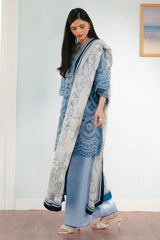 VALI-6B | 3Pc Unstitched Suit Embroidered Lawn 25 Coco By Zarashahjahan
