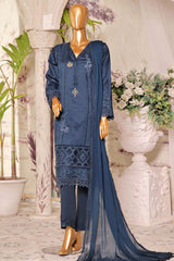 05-VCK-Blue | 3PC Stitched Luxury Viscose Lawn Rania By Sada Bahar