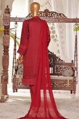 02-VCK-Maroon | 3PC Stitched Luxury Viscose Lawn Rania By Sada Bahar