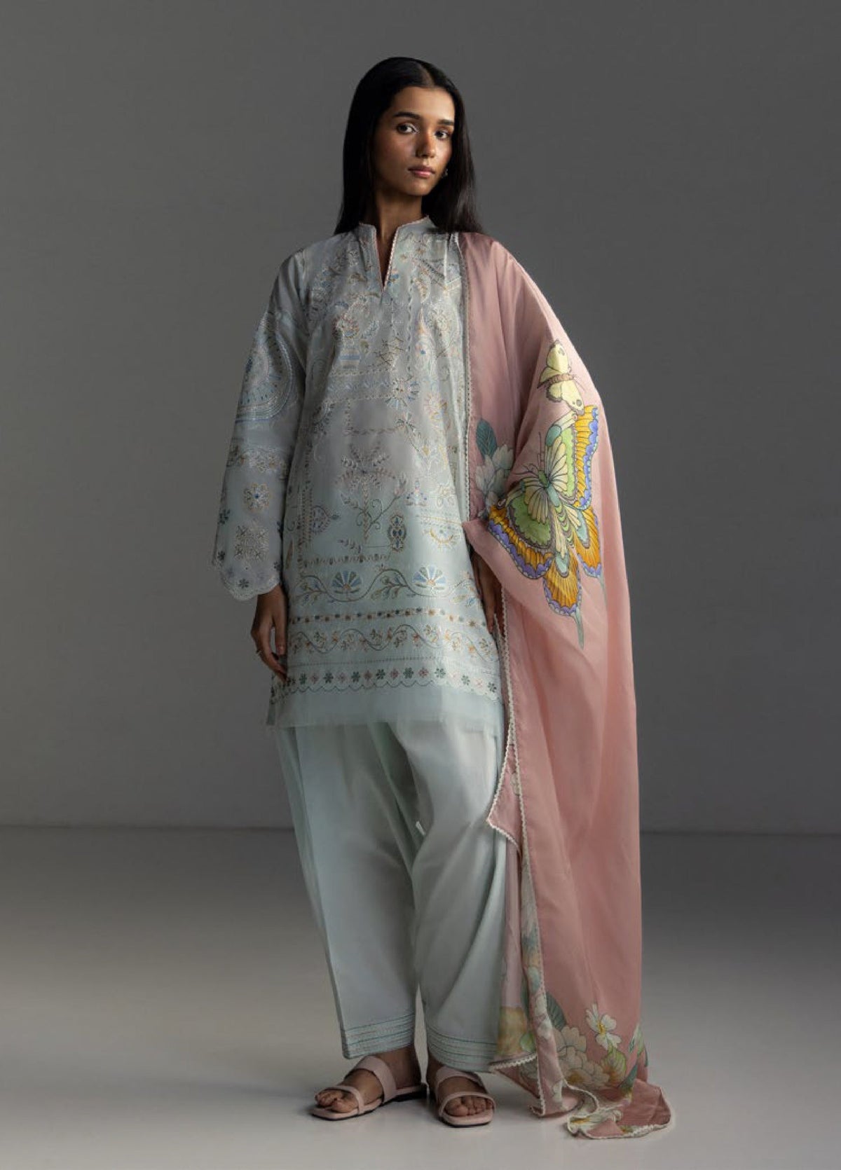 3-PC Unstitched Emroidered Lawn Coco By Zara Shahjahan | VEYA-7B