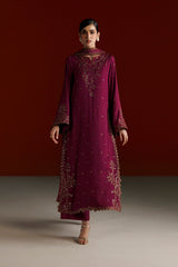 3Pc Embroidered Chiffon Unstitched Suit By Iznik