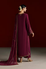 3Pc Embroidered Chiffon Unstitched Suit By Iznik