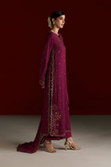3Pc Embroidered Chiffon Unstitched Suit By Iznik