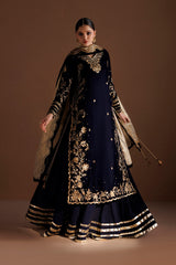 Embroidered Velvet & Organza 3pcs Suit By IZNIK