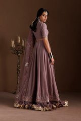 Embroidered Velvet Lehanga Front & Back: Embroidered Velvet By IZNIK