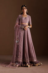 Embroidered Velvet Lehanga Front & Back: Embroidered Velvet By IZNIK