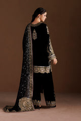 Embroidered Velvet 3pcs Suit By IZNIK