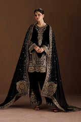 Embroidered Velvet 3pcs Suit By IZNIK
