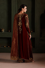 Embroidered Velvet & Organza 3pcs Suit By IZNIK
