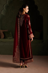 Embroidered Velvet & Organza 3pcs Suit By IZNIK