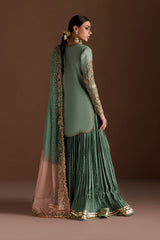 Embroidered Velvet & Organza 3pcs Suit By IZNIK