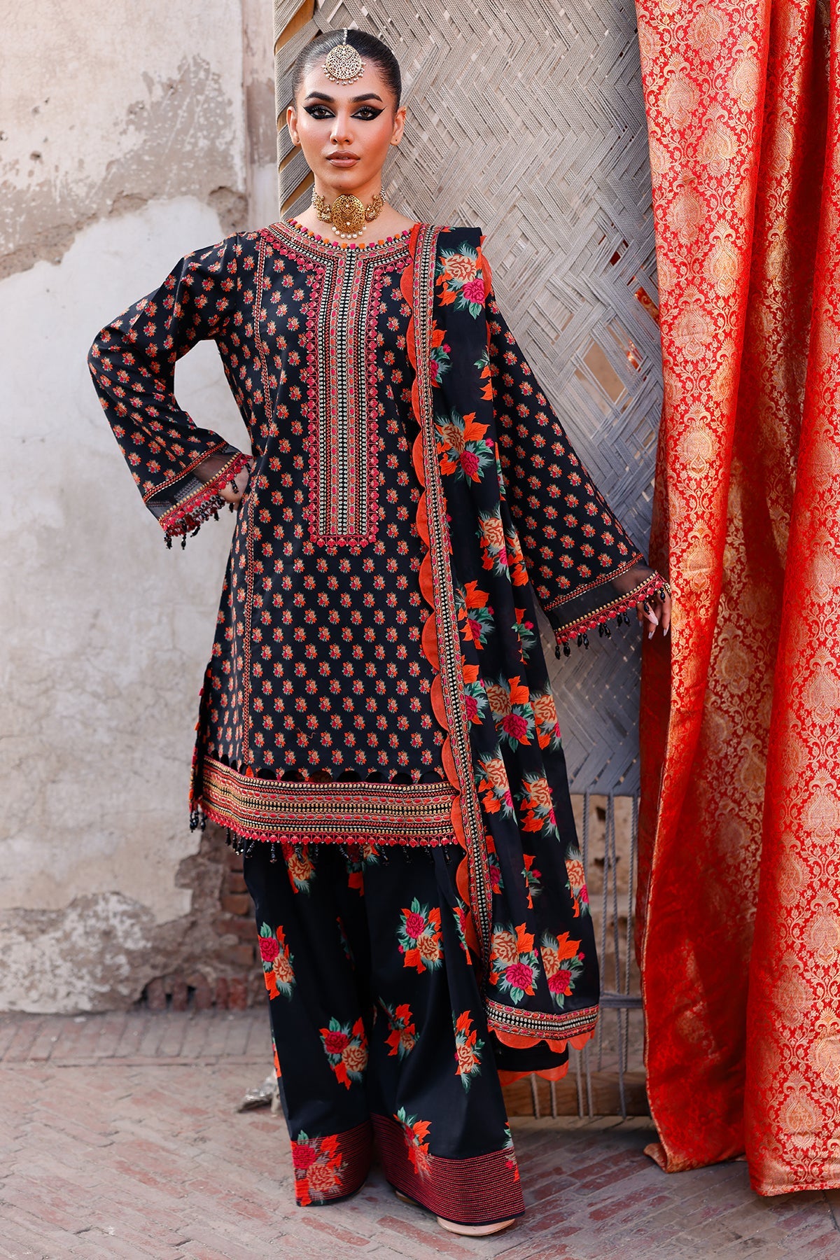 3-PC Unstitched Embroidered printed Lawn By Charizma | CH6-05