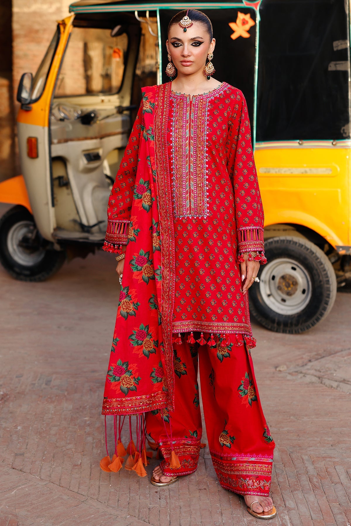3-PC Unstitched Embroidered printed Lawn By Charizma | CH6-03
