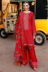 3-PC Unstitched Embroidered printed Lawn By Charizma | CH6-03