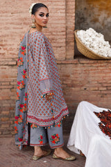 3-PC Unstitched Embroidered Lawn By Charizma | CH6-04