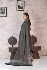 3-PC Unstitched Lawn Embroidered Shirt Crinkle Embroidered Dupatta Laaj By Wania | WL-362