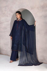 3-PC Unstitched Lawn Embroidered Shirt Crinkle Embroidered Dupatta Laaj By Wania | WL-362