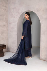 3-PC Unstitched Lawn Embroidered Shirt Crinkle Embroidered Dupatta Laaj By Wania | WL-362