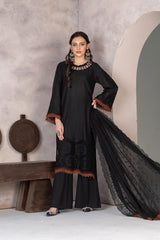 3-PC Unstitched Lawn Embroidered Shirt Crinkle Embroidered Dupatta Laaj By Wania | WL-362