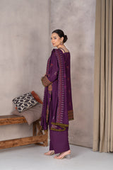 3-PC Unstitched Lawn Embroidered Laser Cutwork Madiha By Wania | WL-363