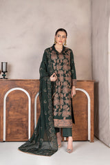 3-PC Unstitched Lawn Embroidered Laser Cutwork Madiha By Wania | WL-365