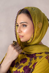 3-PC Unstitched Lawn Embroidered Laser Cutwork Madiha By Wania | WL-366