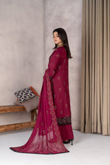 3-PC Unstitched Lawn Embroidered Laser Cutwork Madiha By Wania |  WL-367