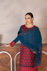 3-PC Unstitched Lawn Embroidered Laser Cutwork Madiha By Wania | WL-369