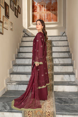 3-PC Unstitched Lawn Shirt Crinkle Embroidered Dupatta Nayab By Wania | WL-373