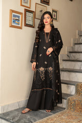 3-PC Unstitched Lawn Shirt Crinkle Embroidered Dupatta Nayab By Wania | WL-374