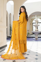 3-PC Unstitched Lawn Shirt Crinkle Embroidered Dupatta Nayab By Wania | WL-375
