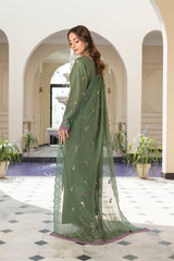 3-PC Unstitched Lawn Shirt Crinkle Embroidered Dupatta Nayab By Wania | WL-377