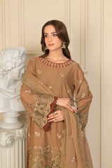 3-PC Unstitched Lawn Shirt Crinkle Embroidered Dupatta Nayab By Wania | WL-378