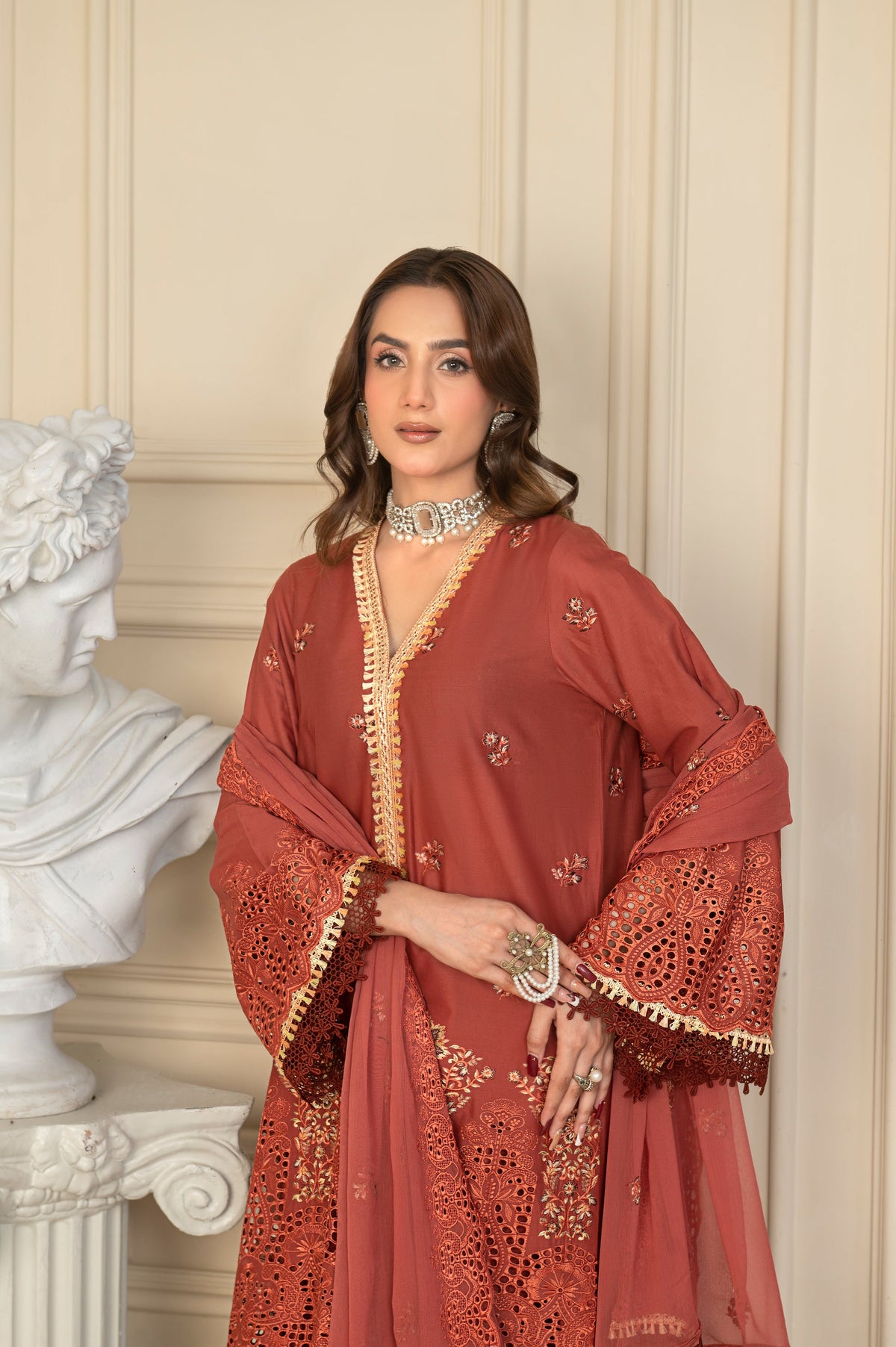 3-PC Unstitched Lawn Shirt Crinkle Embroidered Dupatta Nayab By Wania | WL-379