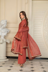 3-PC Unstitched Lawn Shirt Crinkle Embroidered Dupatta Nayab By Wania | WL-379