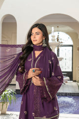 3-PC Unstitched Lawn Shirt Crinkle Embroidered Dupatta Nayab By Wania | WL-381