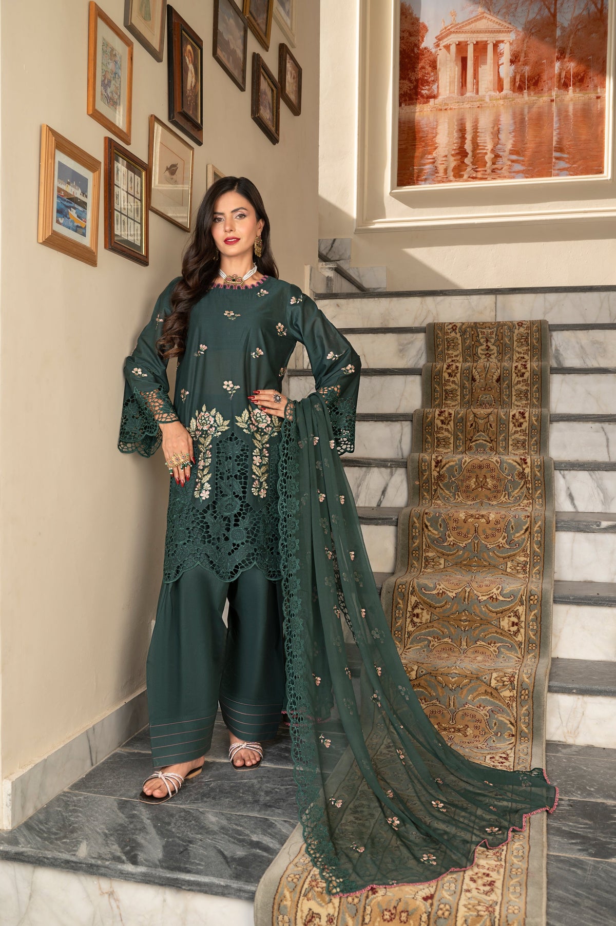 3-PC Unstitched Lawn Shirt Crinkle Embroidered Dupatta Nayab By Wania | WL-382