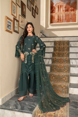 3-PC Unstitched Lawn Shirt Crinkle Embroidered Dupatta Nayab By Wania | WL-382