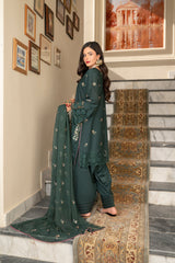 3-PC Unstitched Lawn Shirt Crinkle Embroidered Dupatta Nayab By Wania | WL-382