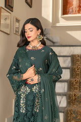 3-PC Unstitched Lawn Shirt Crinkle Embroidered Dupatta Nayab By Wania | WL-382