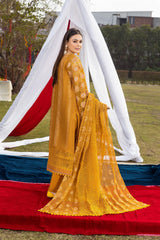 3-PC Unstitched Lawn Embroidered Crinkle Embroidered Dupatta By Wania |  WL-84