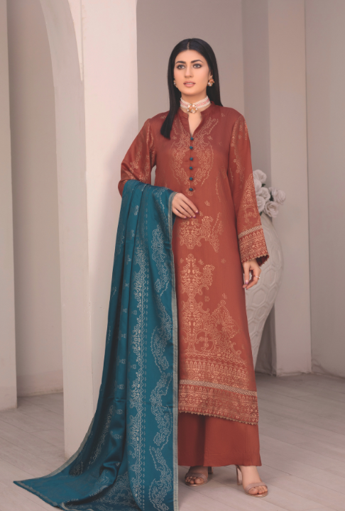 WP-50 | 3 Pc Unstitched Suit Viscose Silk Jacquard Collection Vol 1 Aabroo By Wania