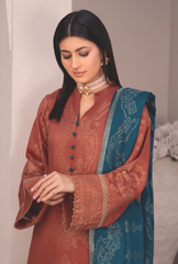 WP-50 | 3 Pc Unstitched Suit Viscose Silk Jacquard Collection Vol 1 Aabroo By Wania