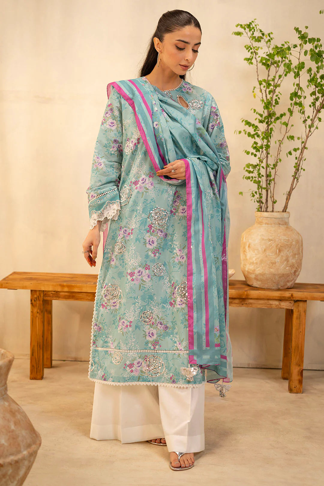 09 | 2Pc Unstitched Suit Lawn Collection By Zellbury