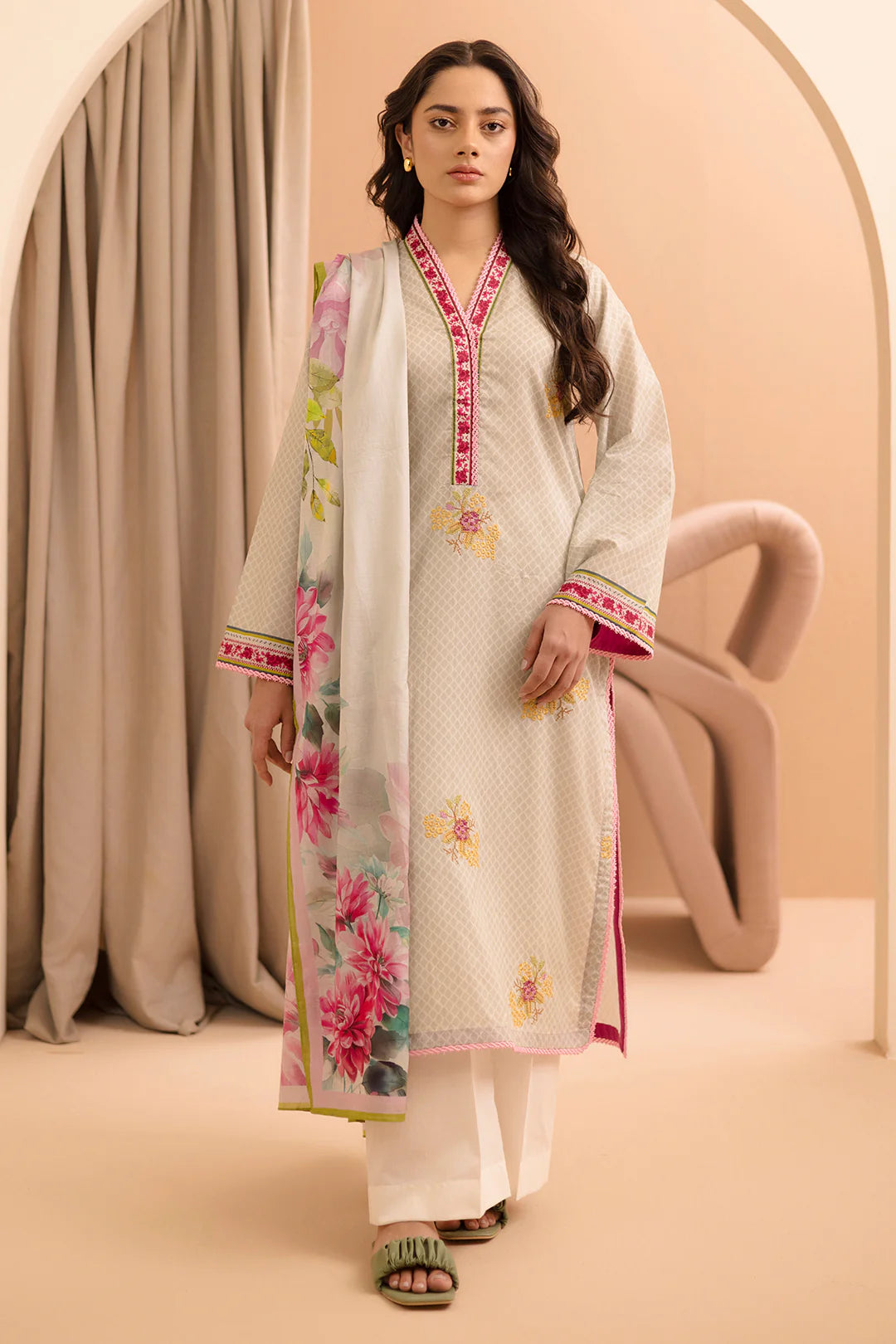 08 | 2Pc Unstitched Suit Lawn Collection By Zellbury